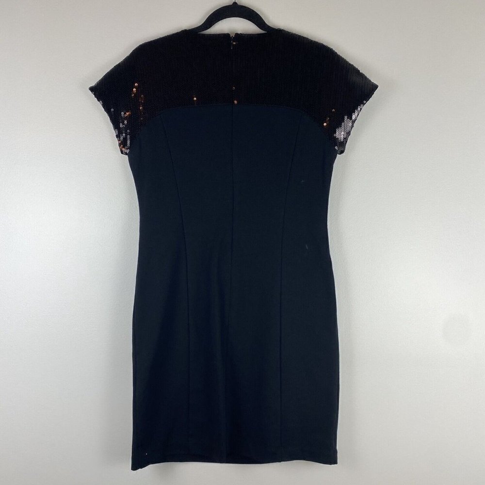 Michael Michael Kors Women's Sequin Mini Dress Size 6 Black LBD Little Black - Picture 4 of 7